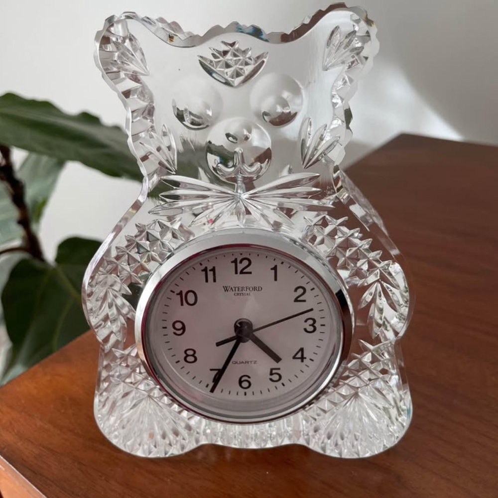 Waterford Crystal Bear Clock - Elegant Clear Design